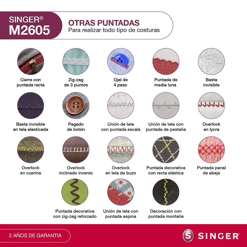 Máquina de coser Singer M2605 7