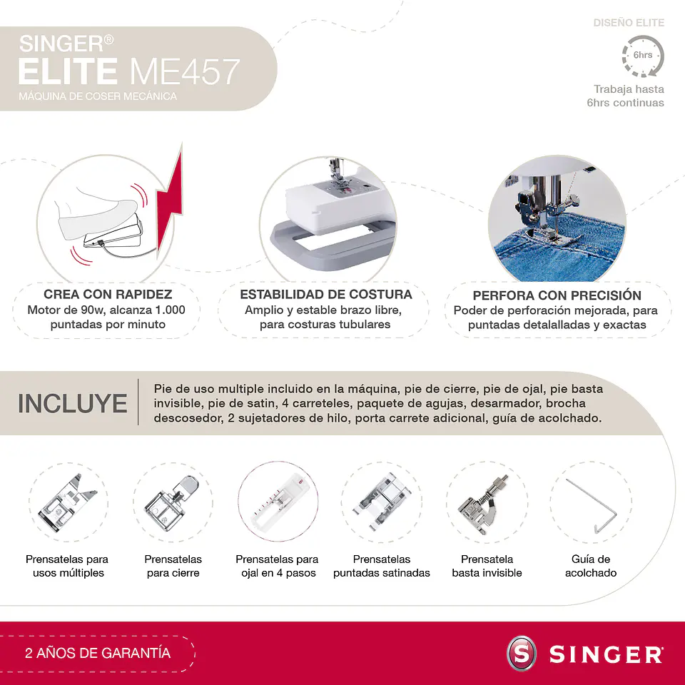 Máquina de coser Singer Elite ME457 12