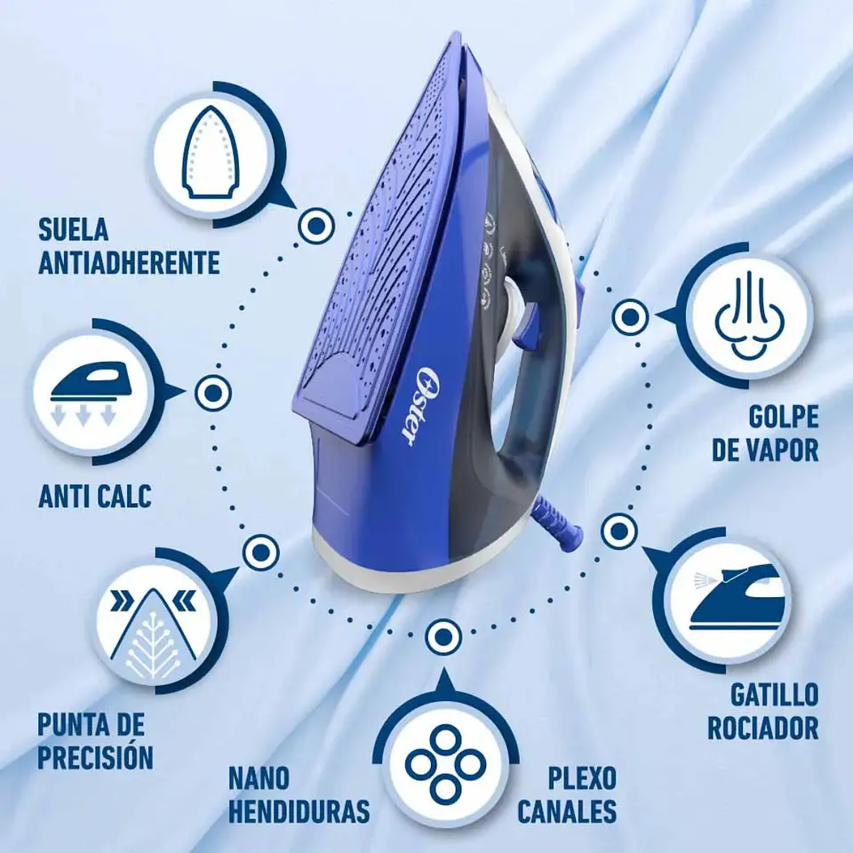 Plancha de vapor Oster con base antiadherente GCSTBS6003 9