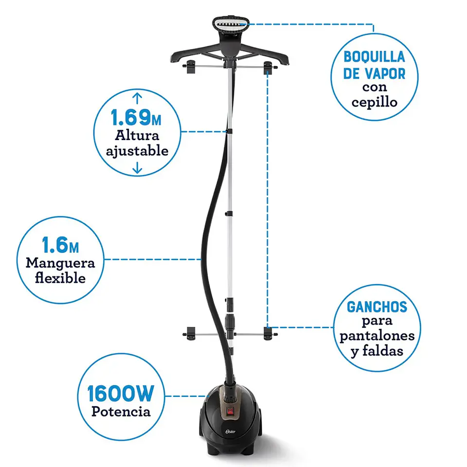 Vaporizador de prendas Oster con gancho GCSTGS7000 10