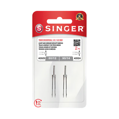 Aguja Singer 2025 - 2024 doble, set 2 unidades
