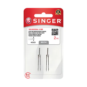 Aguja Singer 2025 90/14 (doble 3 mm), set 2 unidades