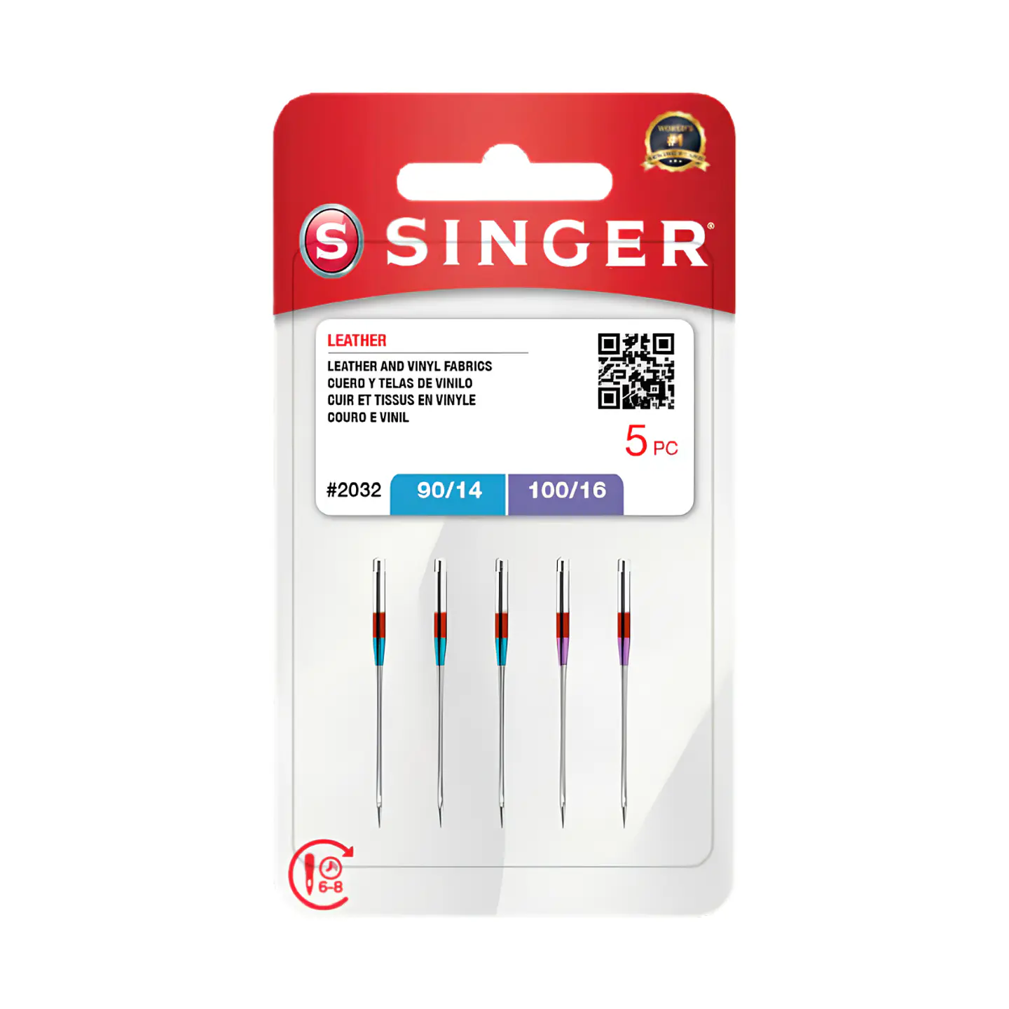 Aguja Singer 2032 Mixta (Para cuero), set 5 unidades 1