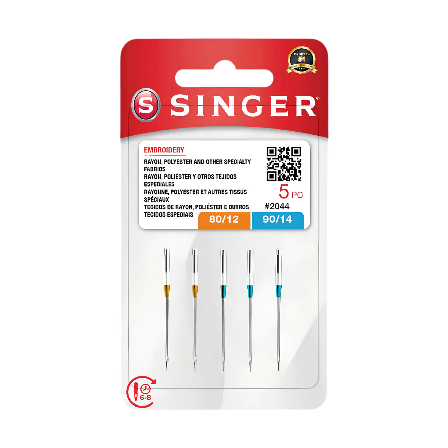  Aguja Singer 2044 Mixta (Bordadora), set 5 unidades 1