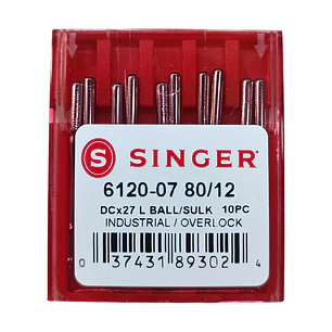 Aguja Singer 6120-07 DCX27 (Punta Bola), set 10 uds