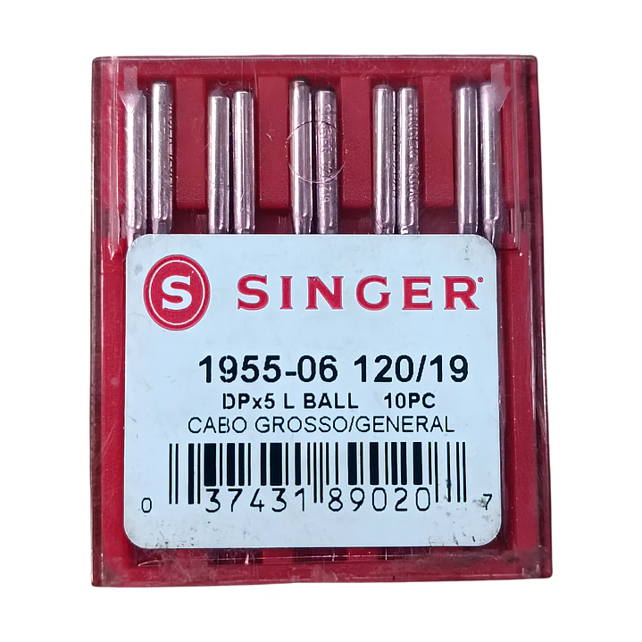 Aguja Singer DPx5 1955-06 talón grueso (Punta bola), set 10 uds 1