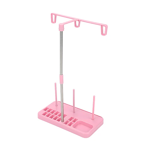 Porta carrete rosado 3 conos de hilo para máquina de coser