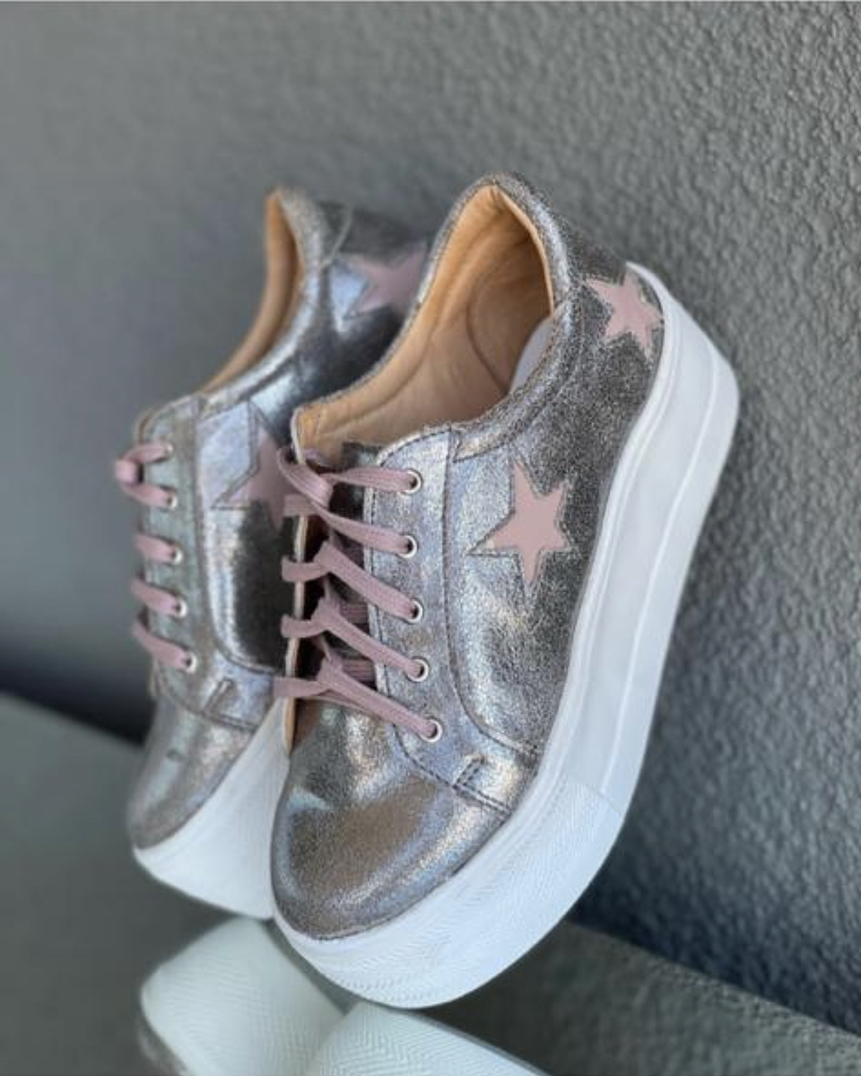 Miami Plateada con Estrellas Rosadas 3