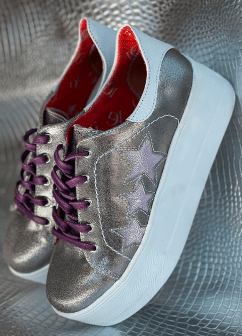 Miami Plateada con Estrellas Moradas