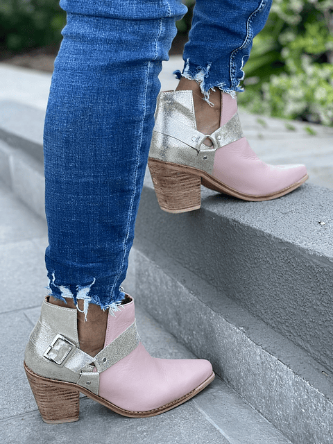 Texanos Antonella Rosado Con Dorado Gliter