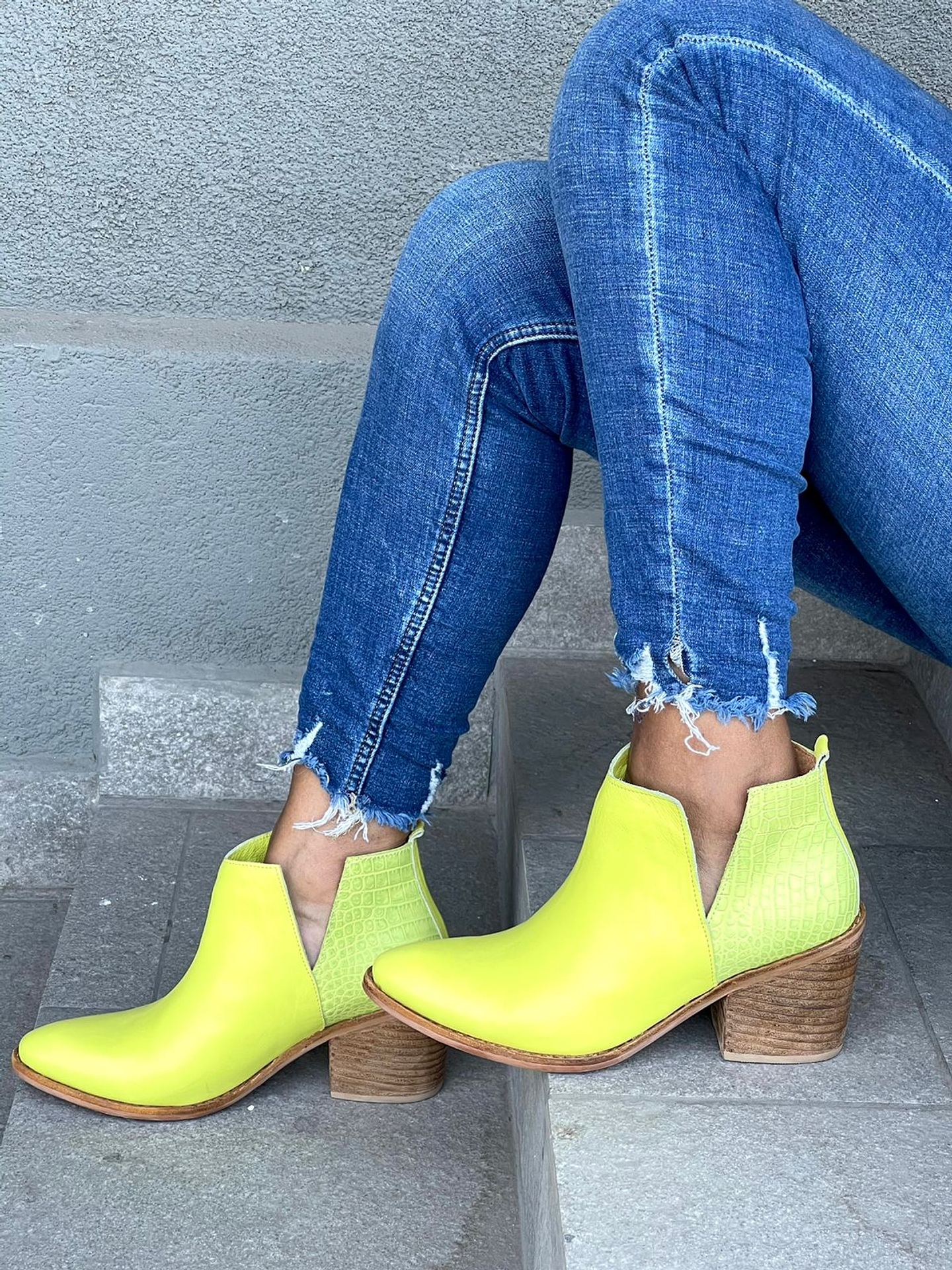 Texanos Analia Amarillo Croco Verde 1