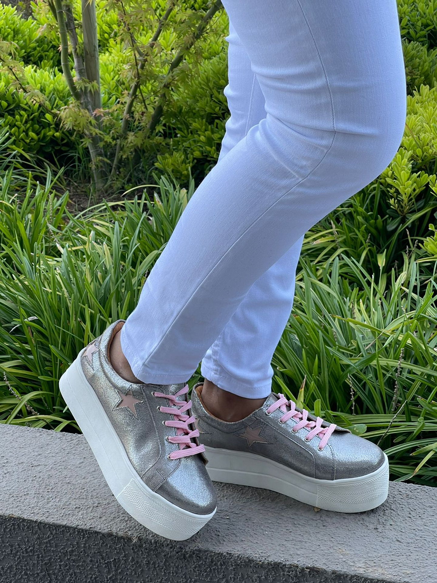 Miami Plateada con Estrellas Rosadas 4