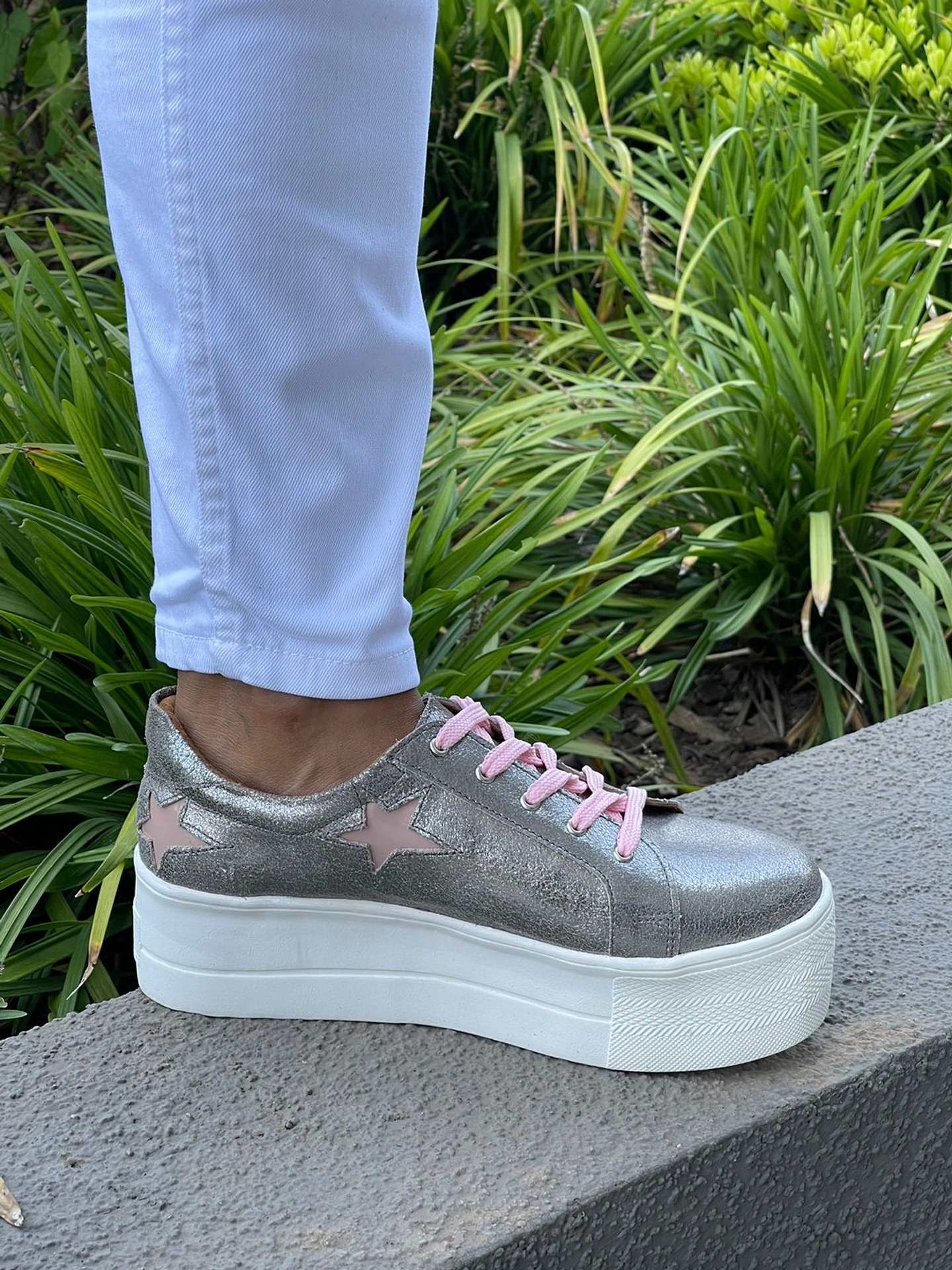 Miami Plateada con Estrellas Rosadas 5