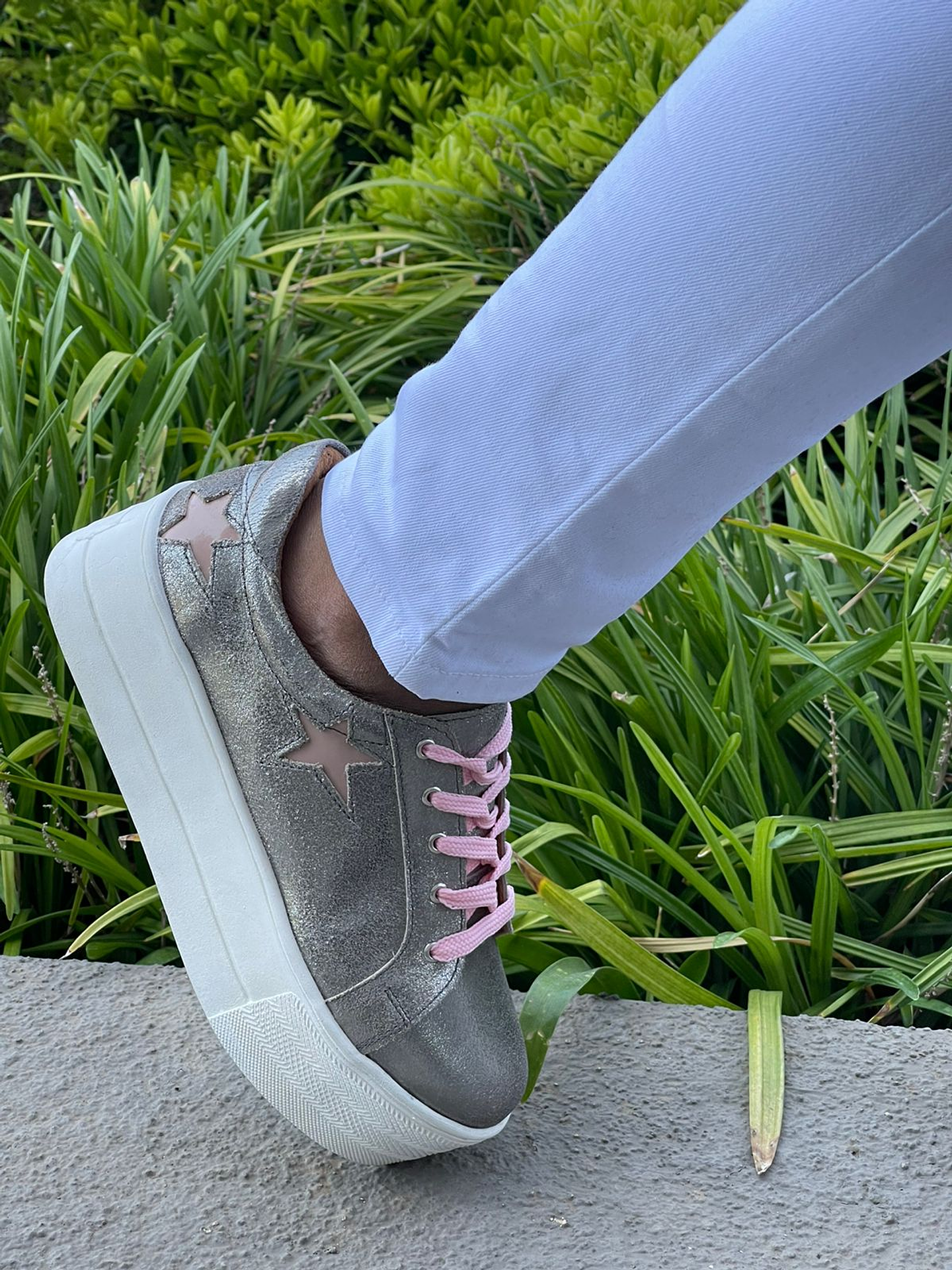 Miami Plateada con Estrellas Rosadas 7