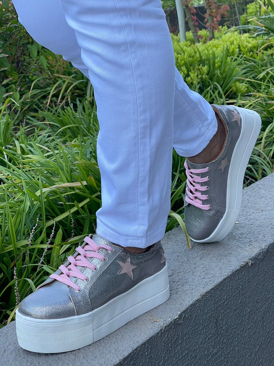 Miami Plateada con Estrellas Rosadas 10