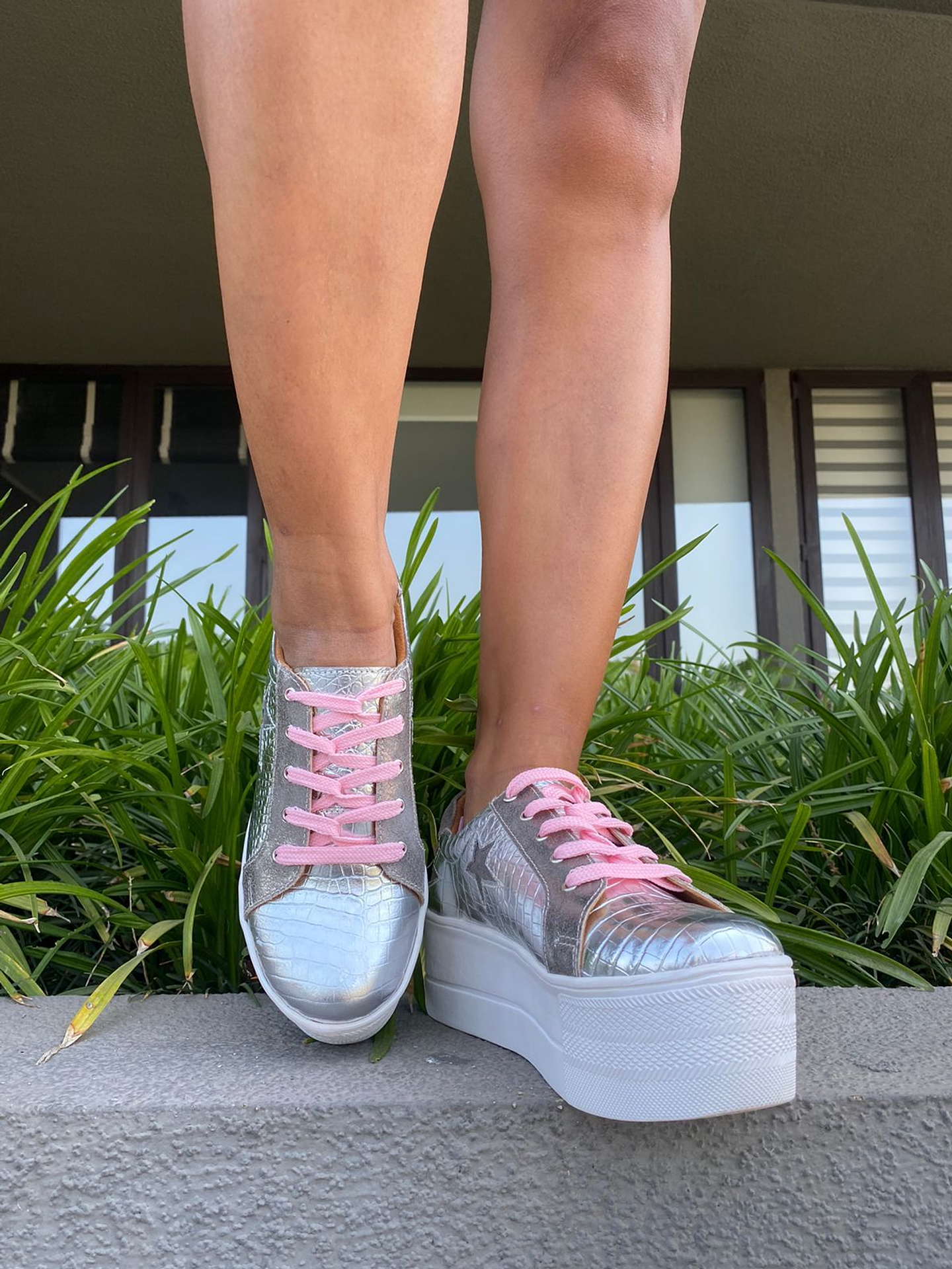 Miami Croco Plata Con Estrellas 2