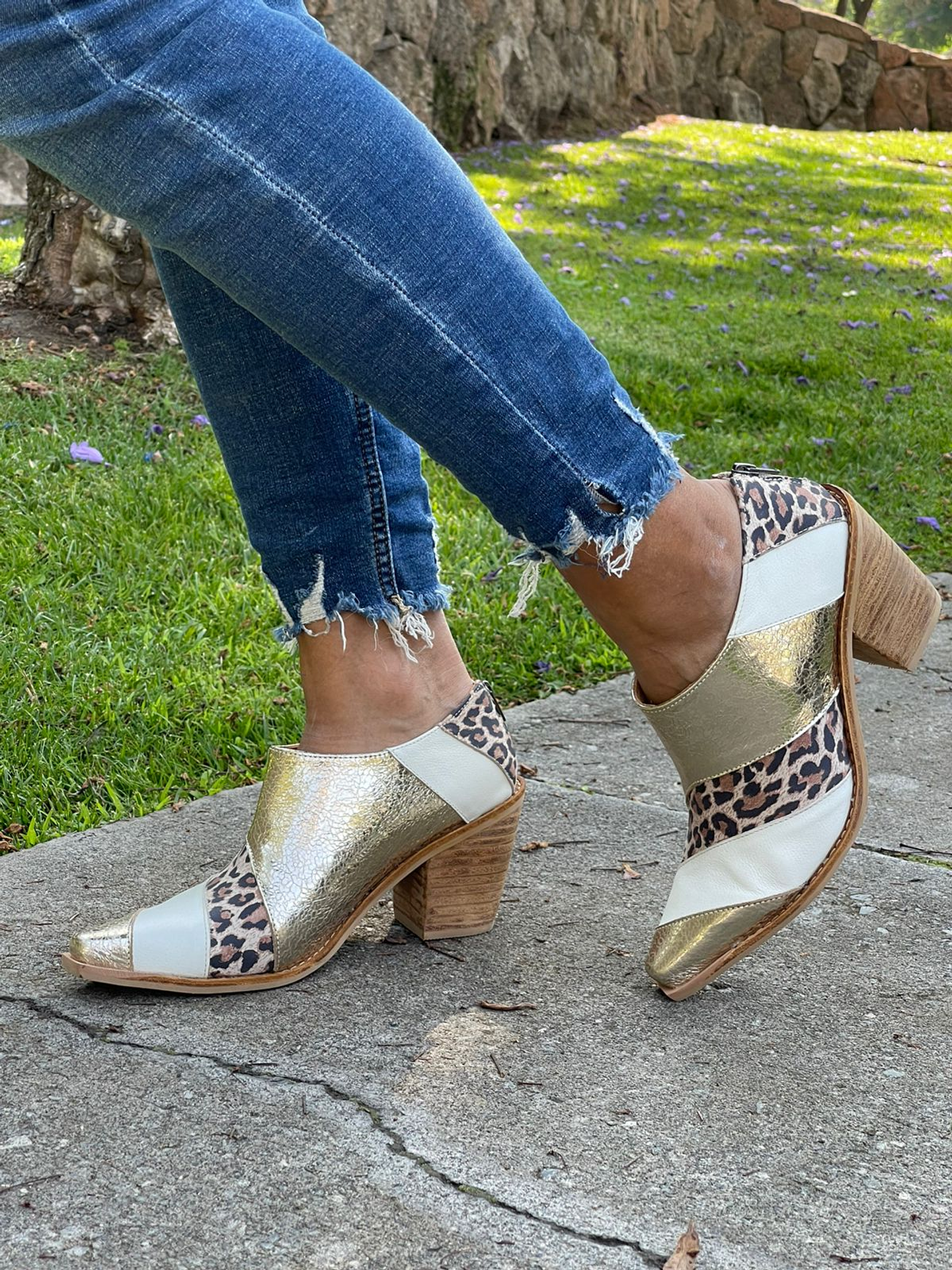 Listado Dorado, Blanco y Animal Print 5