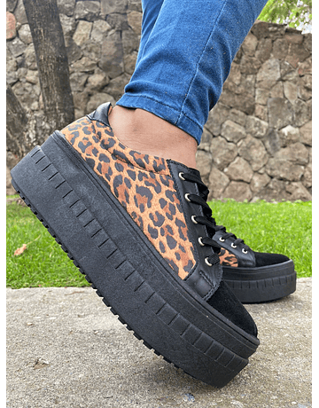 Miami Animal Print Reno Negro Planta Negra