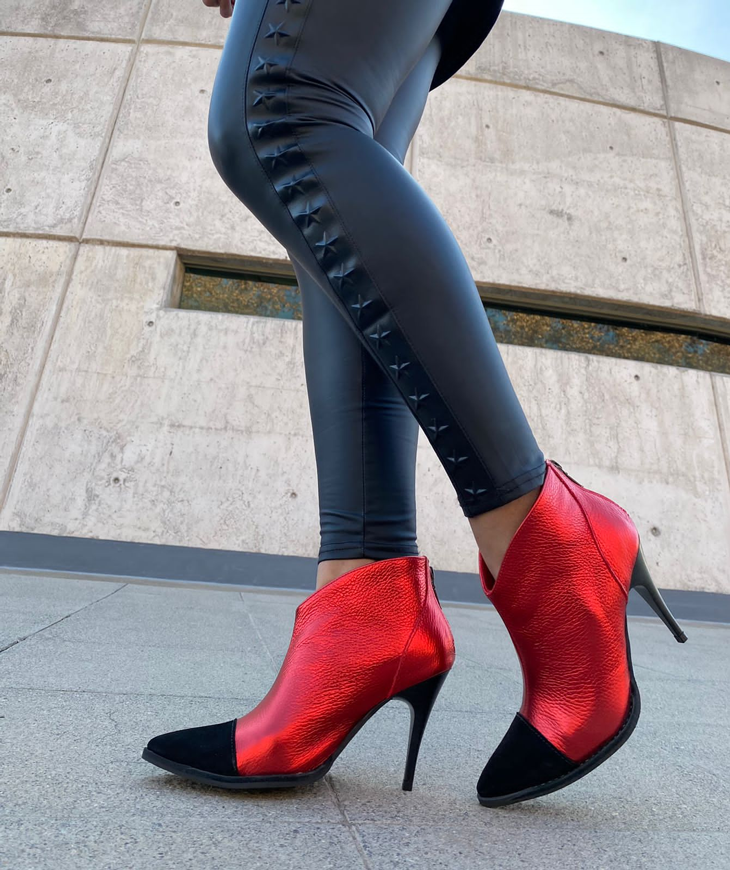 Ibiza Rojo Metalizado Punta Reno Negro 6