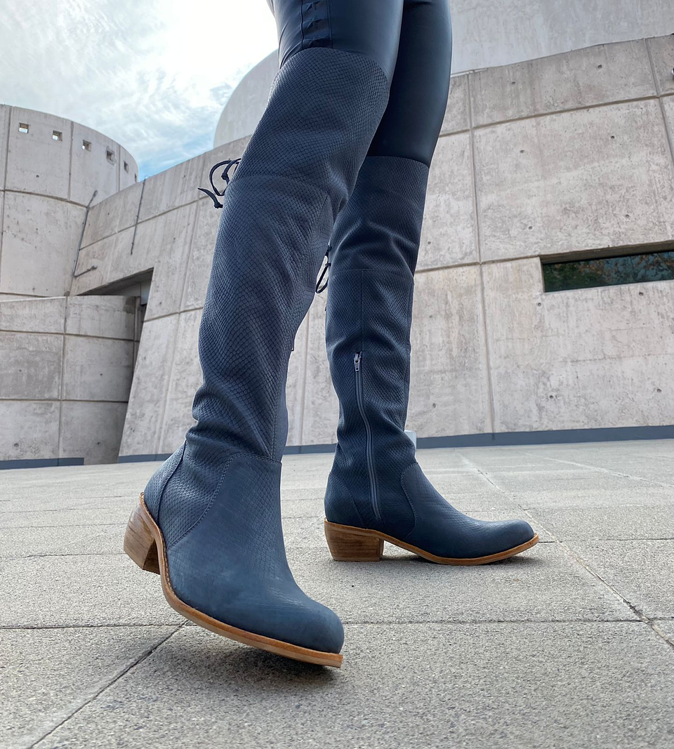 Mónaco Cuero Azul 3D 2