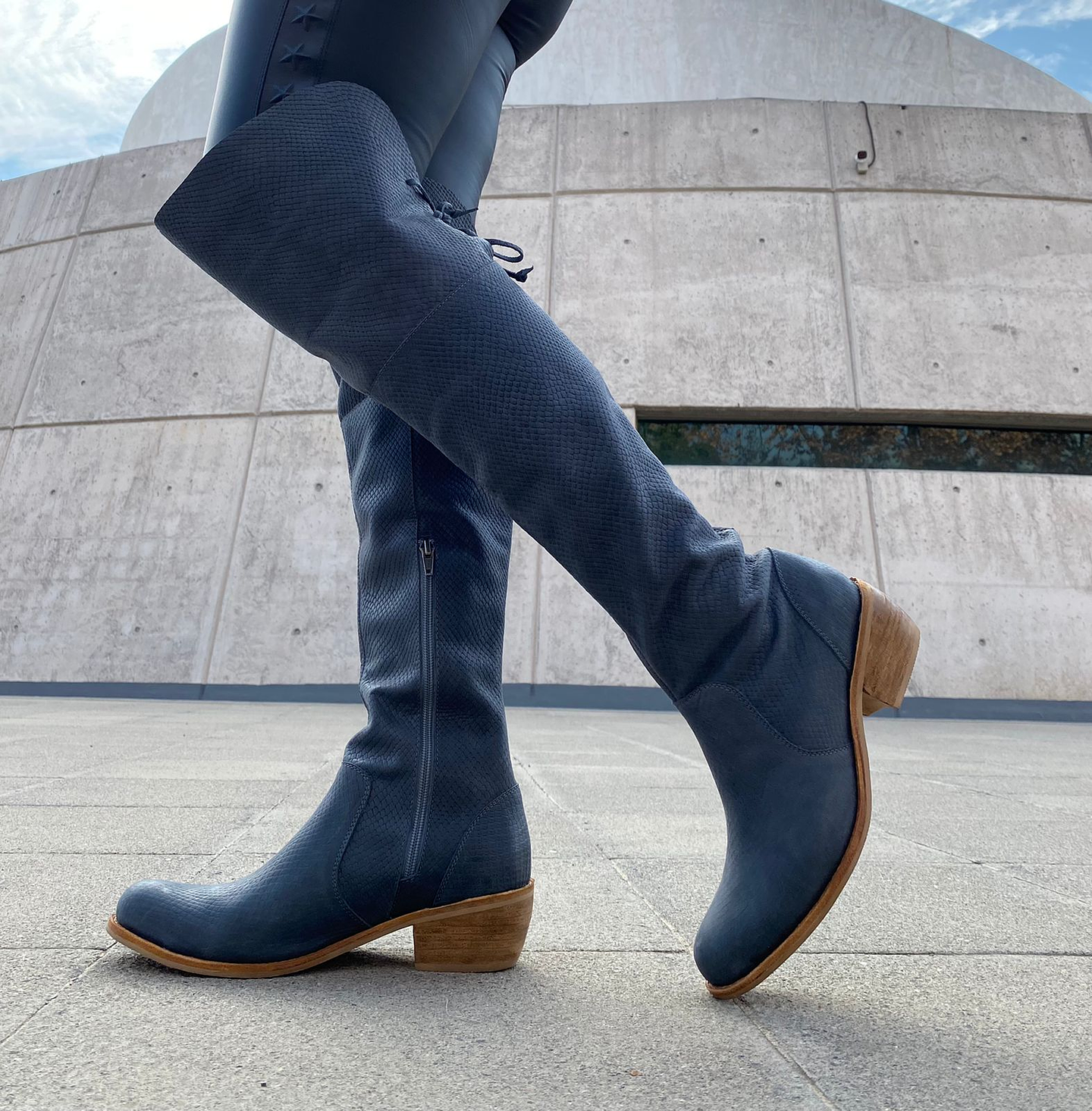 Mónaco Cuero Azul 3D 3