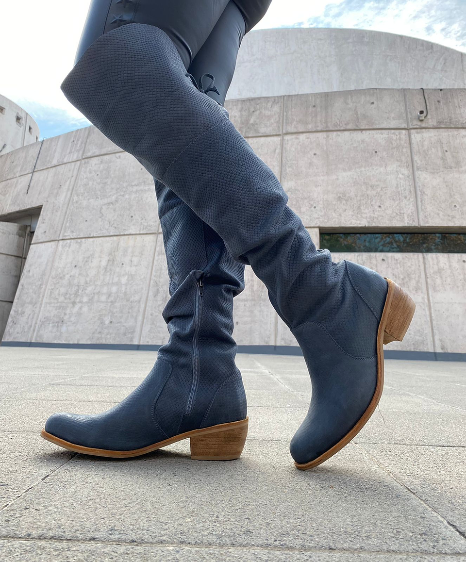 Mónaco Cuero Azul 3D 4