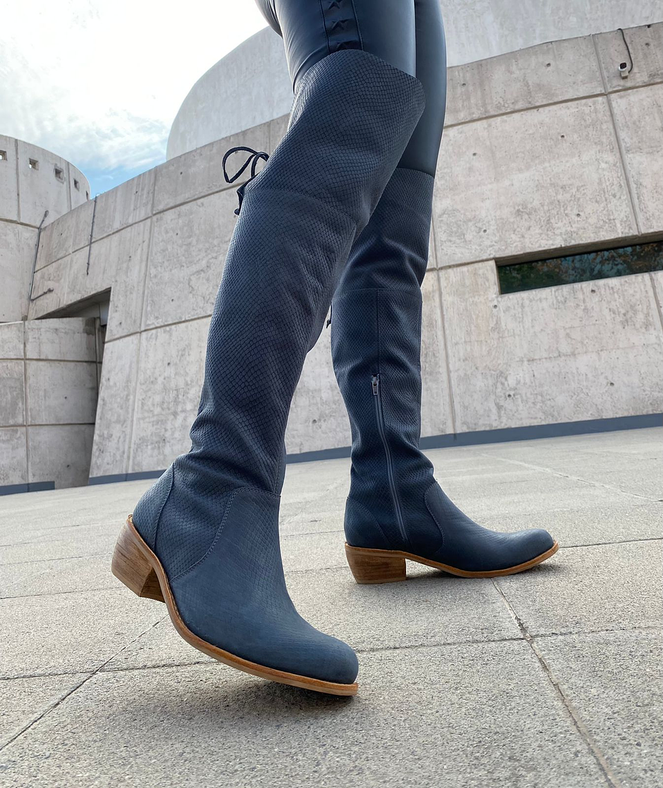 Mónaco Cuero Azul 3D 5