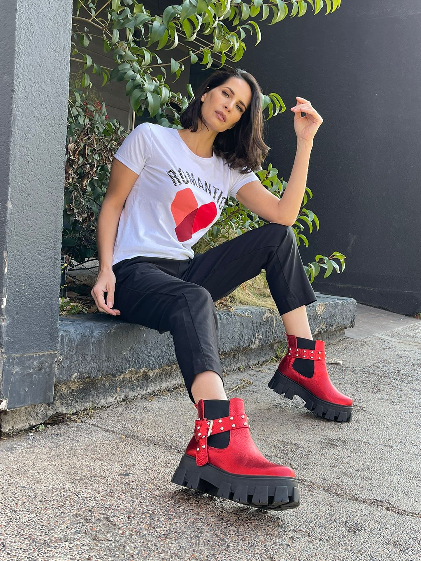 Botin Amanda Rojo Metalizado 2