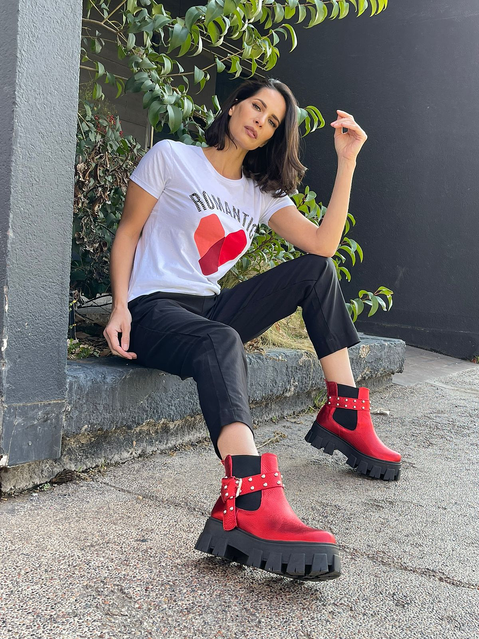 Botin Amanda Rojo Metalizado 2