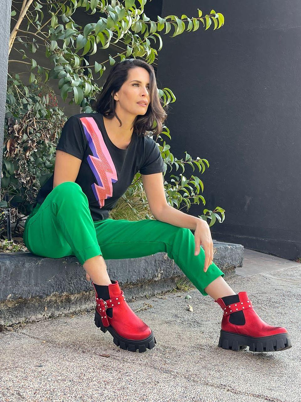 Botin Amanda Rojo Metalizado 4