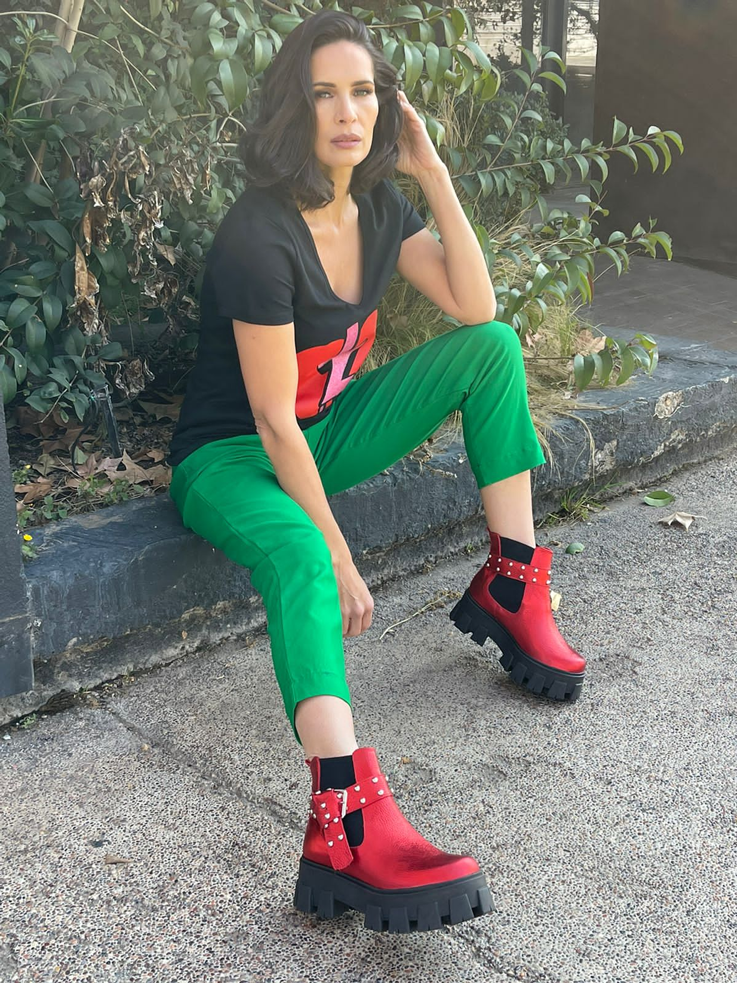 Botin Amanda Rojo Metalizado 5