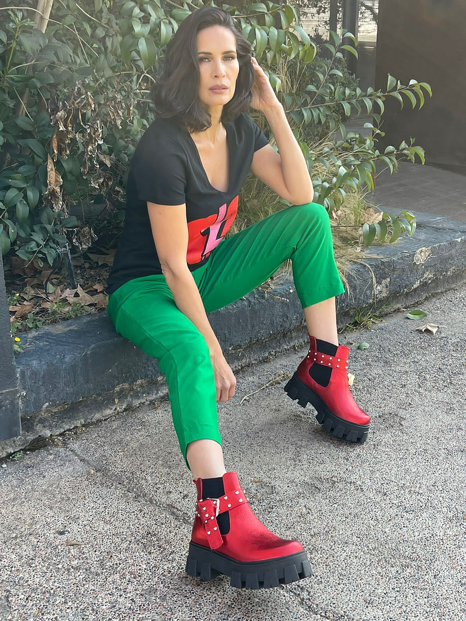 Botin Amanda Rojo Metalizado 5