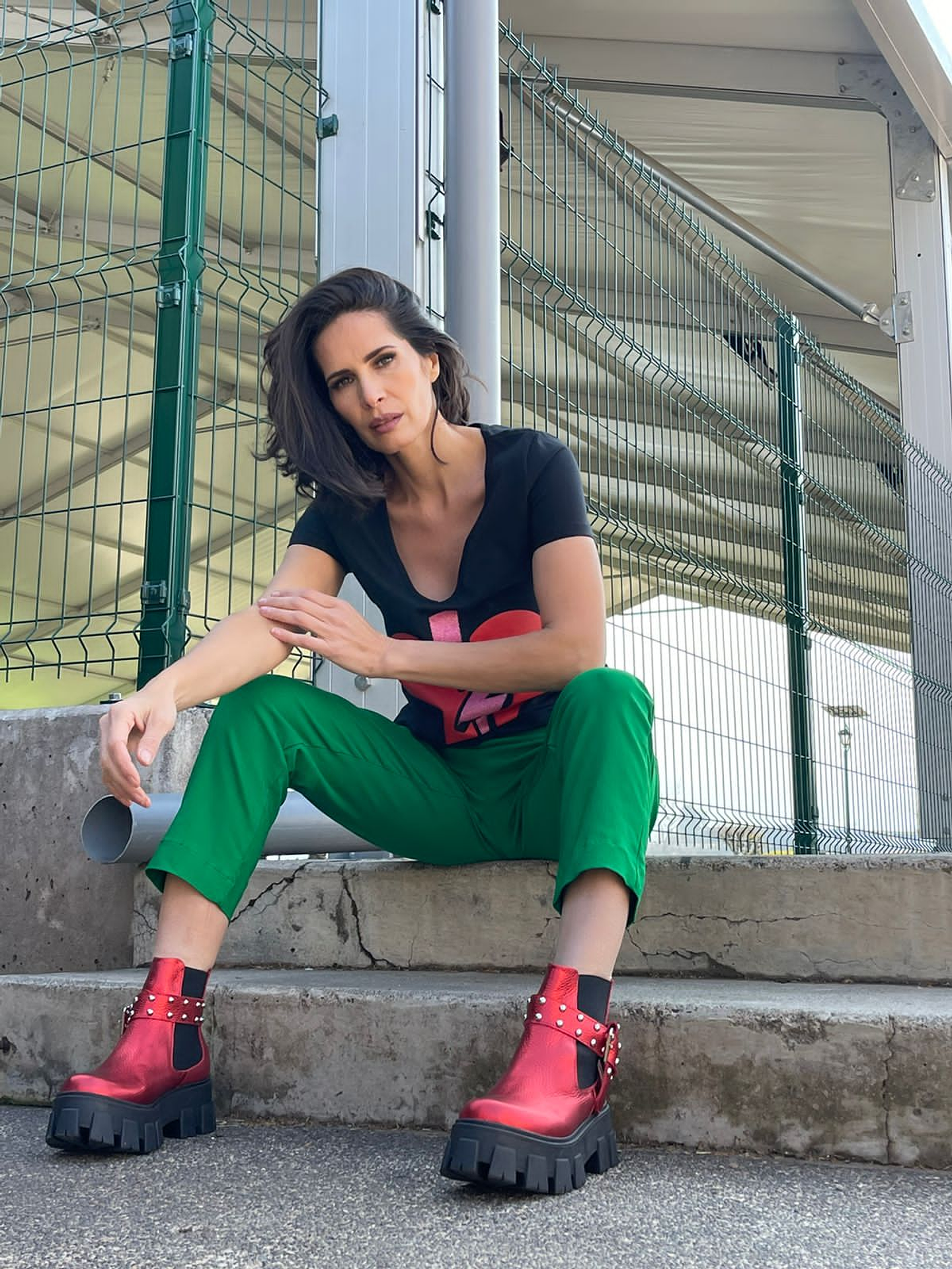 Botin Amanda Rojo Metalizado 6