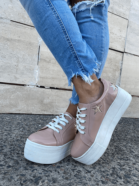 Miami Rosadas Charol Con Estrellas Doradas