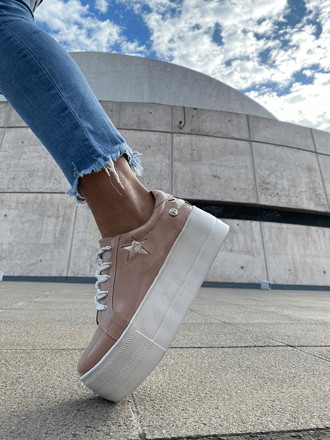 Miami Rosadas Charol Con Estrellas Doradas