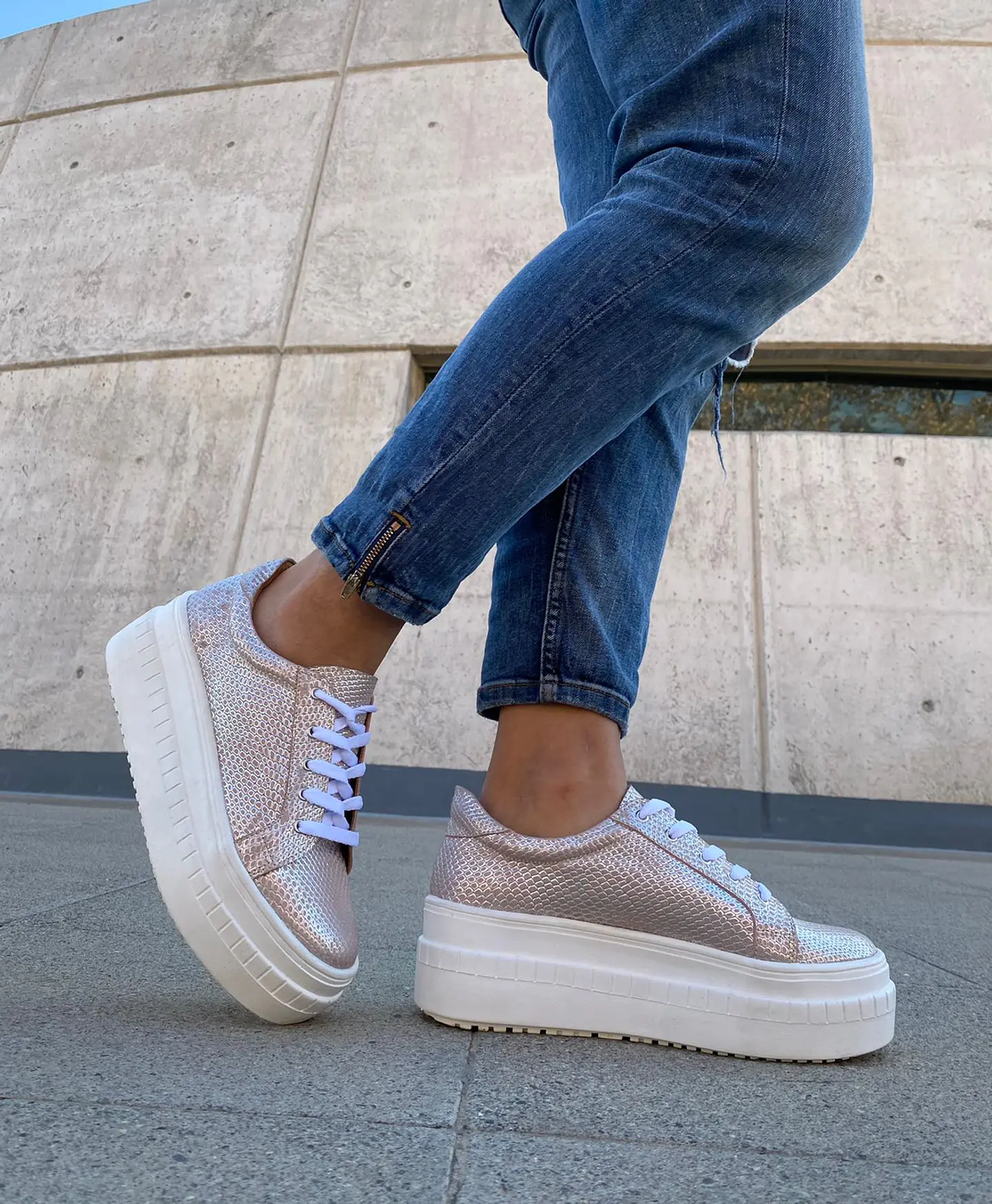 Miami Croco Rosado Plata 2