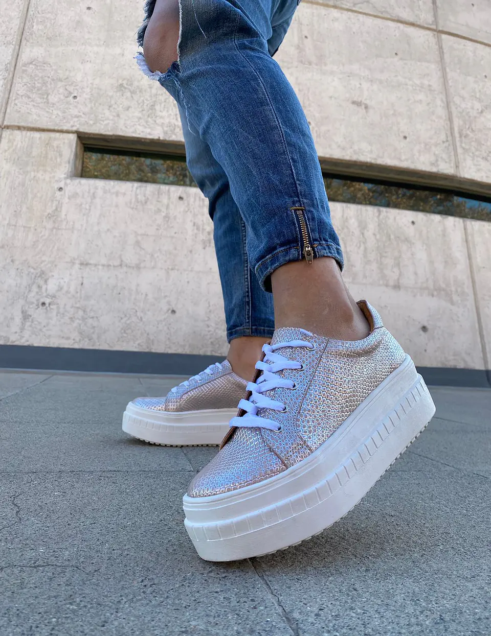 Miami Croco Rosado Plata 4