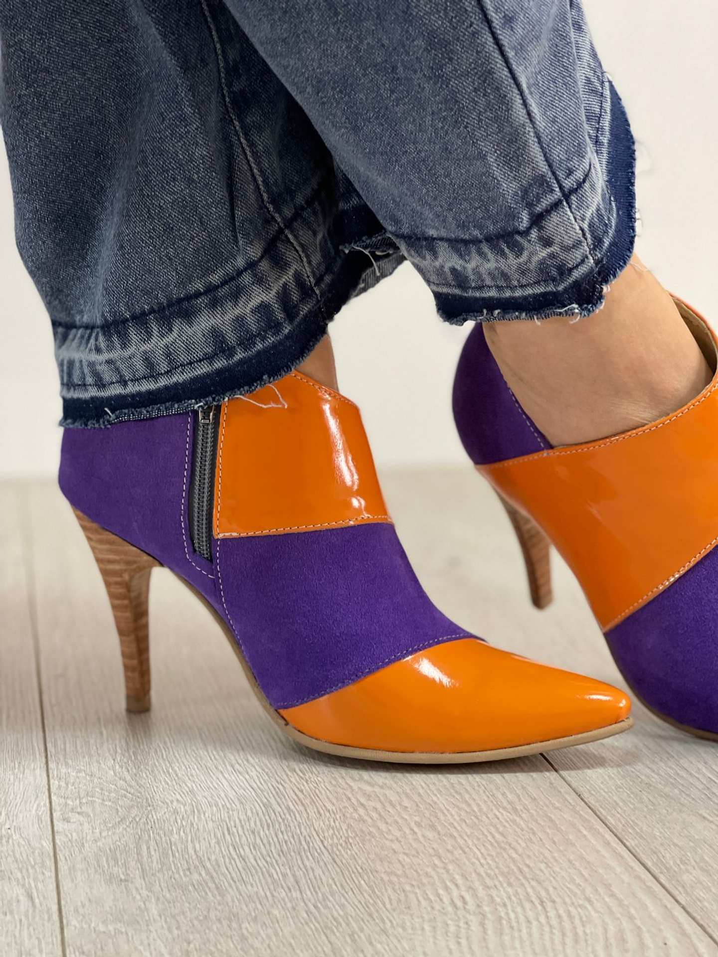 Botín Girasol Richato Naranjo Con Morado 2