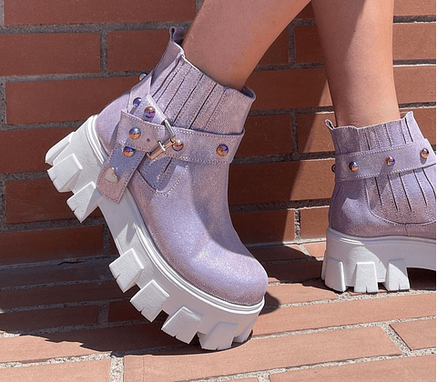 Botin Amanda Gliter Lila