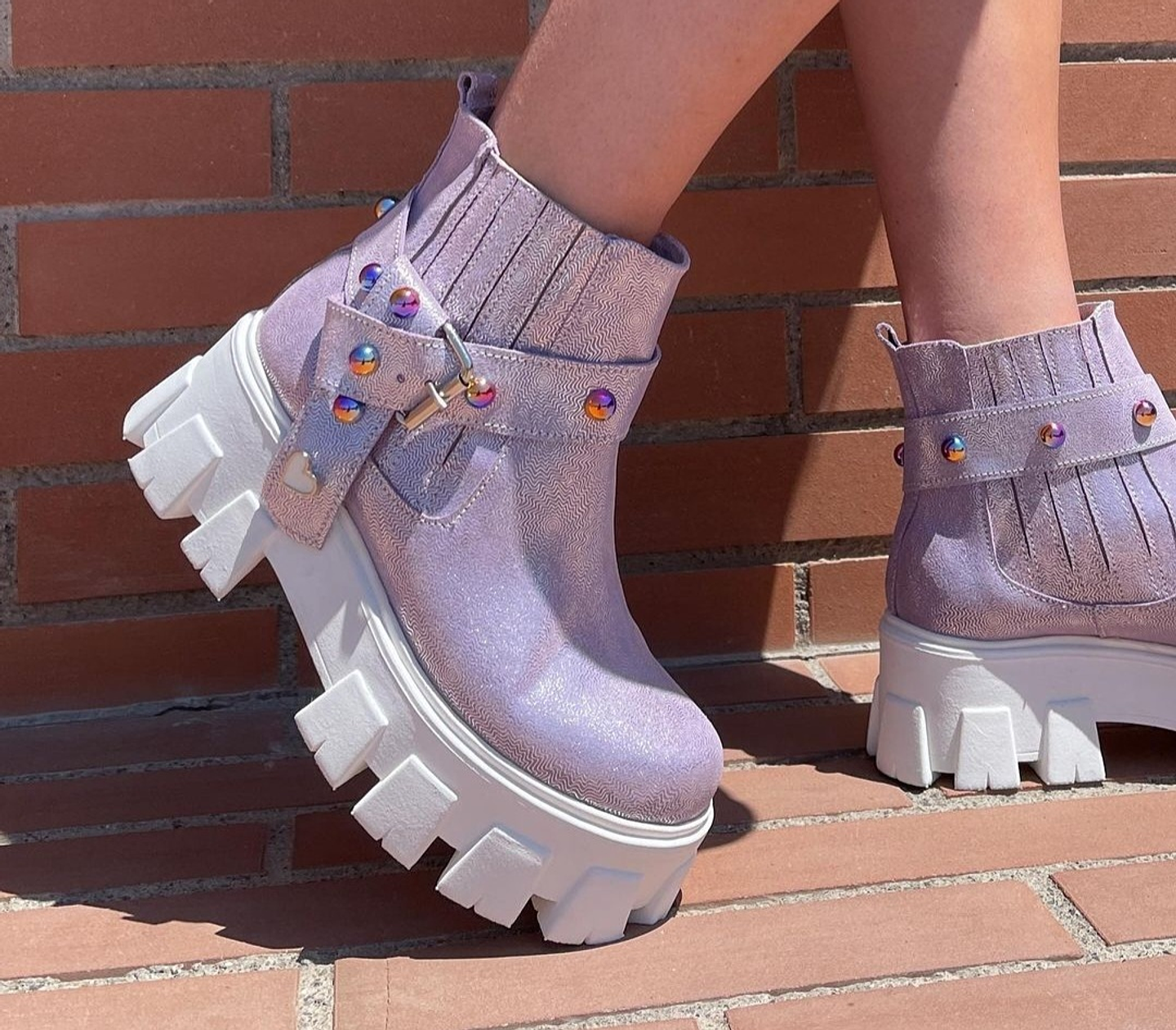 Botin Amanda Gliter Lila 2