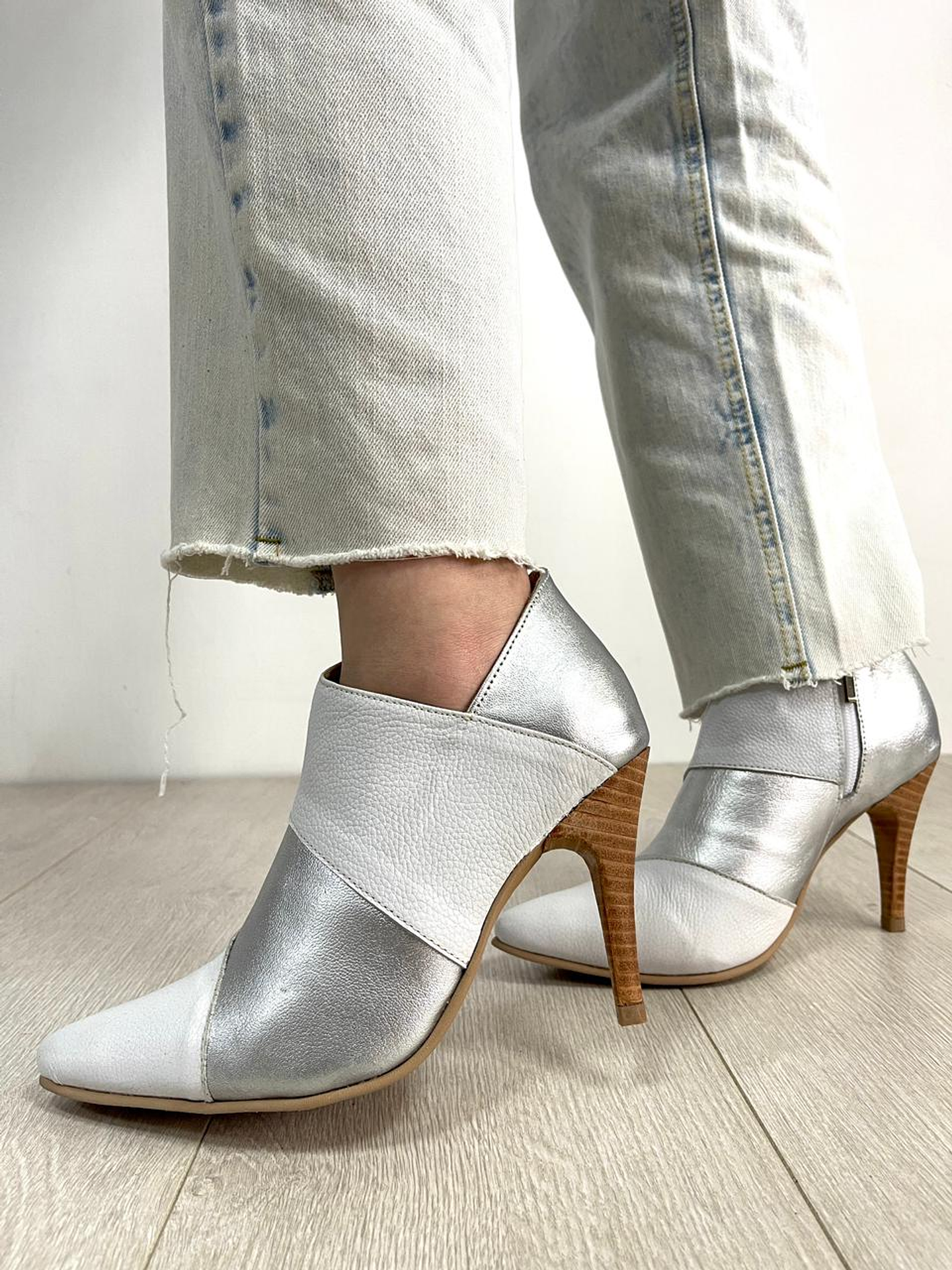 Botín Girasol Blanco-Plata 1