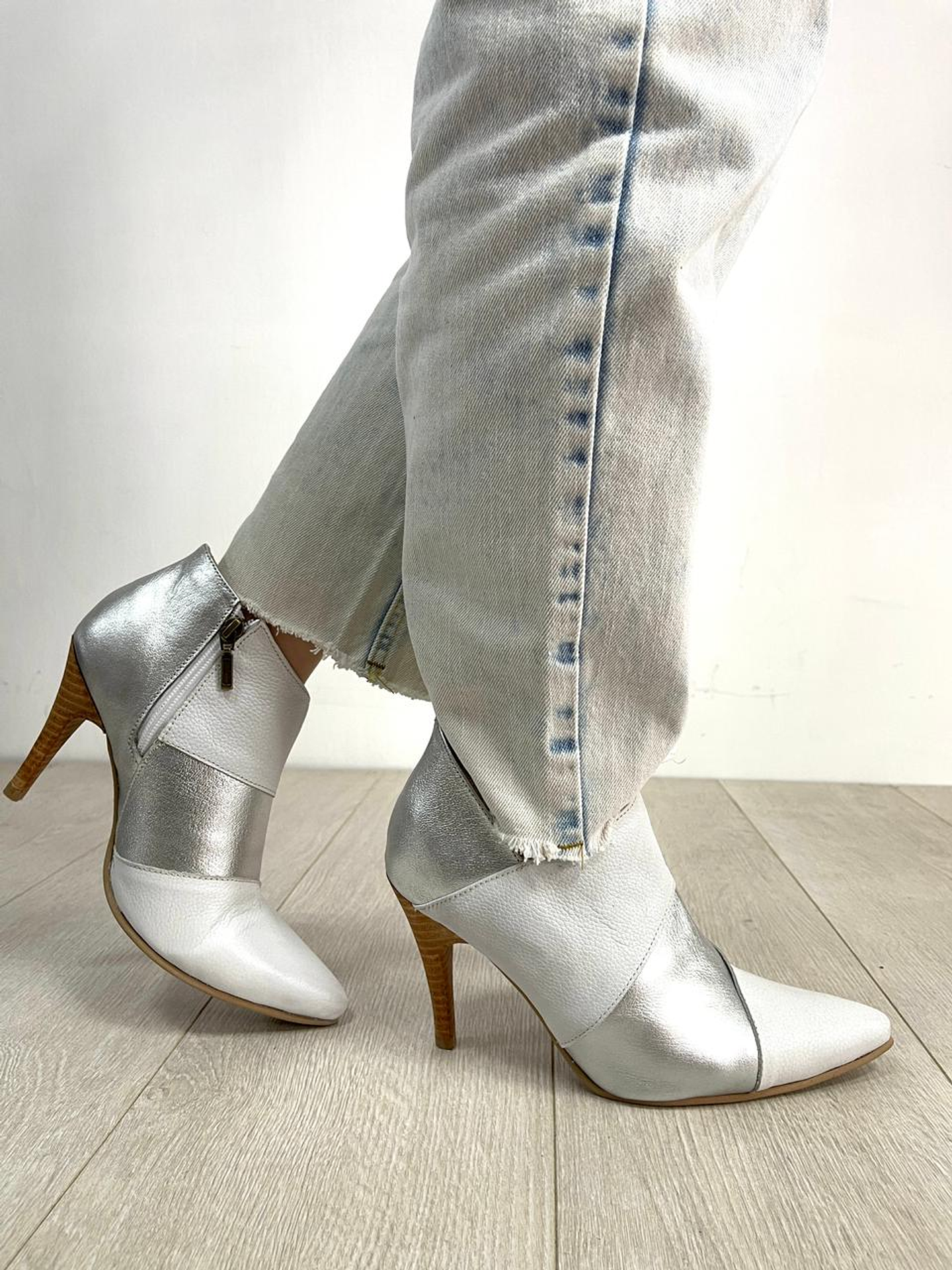 Botín Girasol Blanco-Plata 3