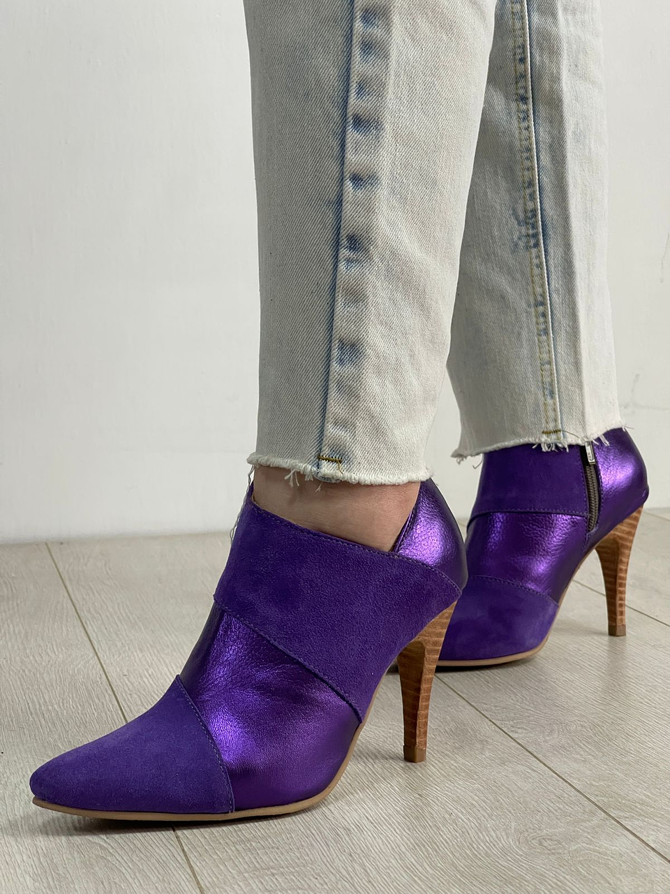 Botín Girasol Cuero y Reno Morado 1