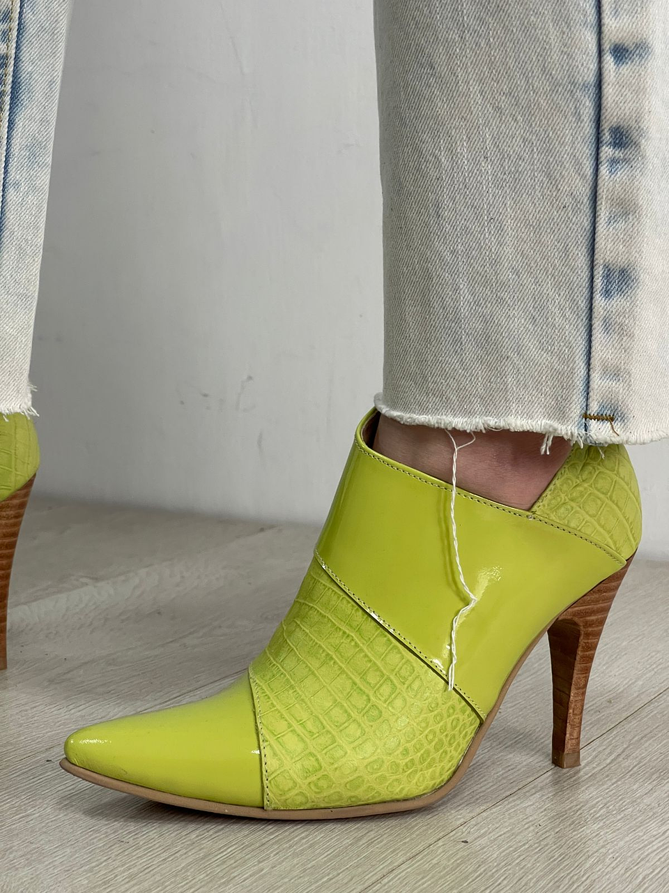 Botín Girasol Cuero Verde Limón 1