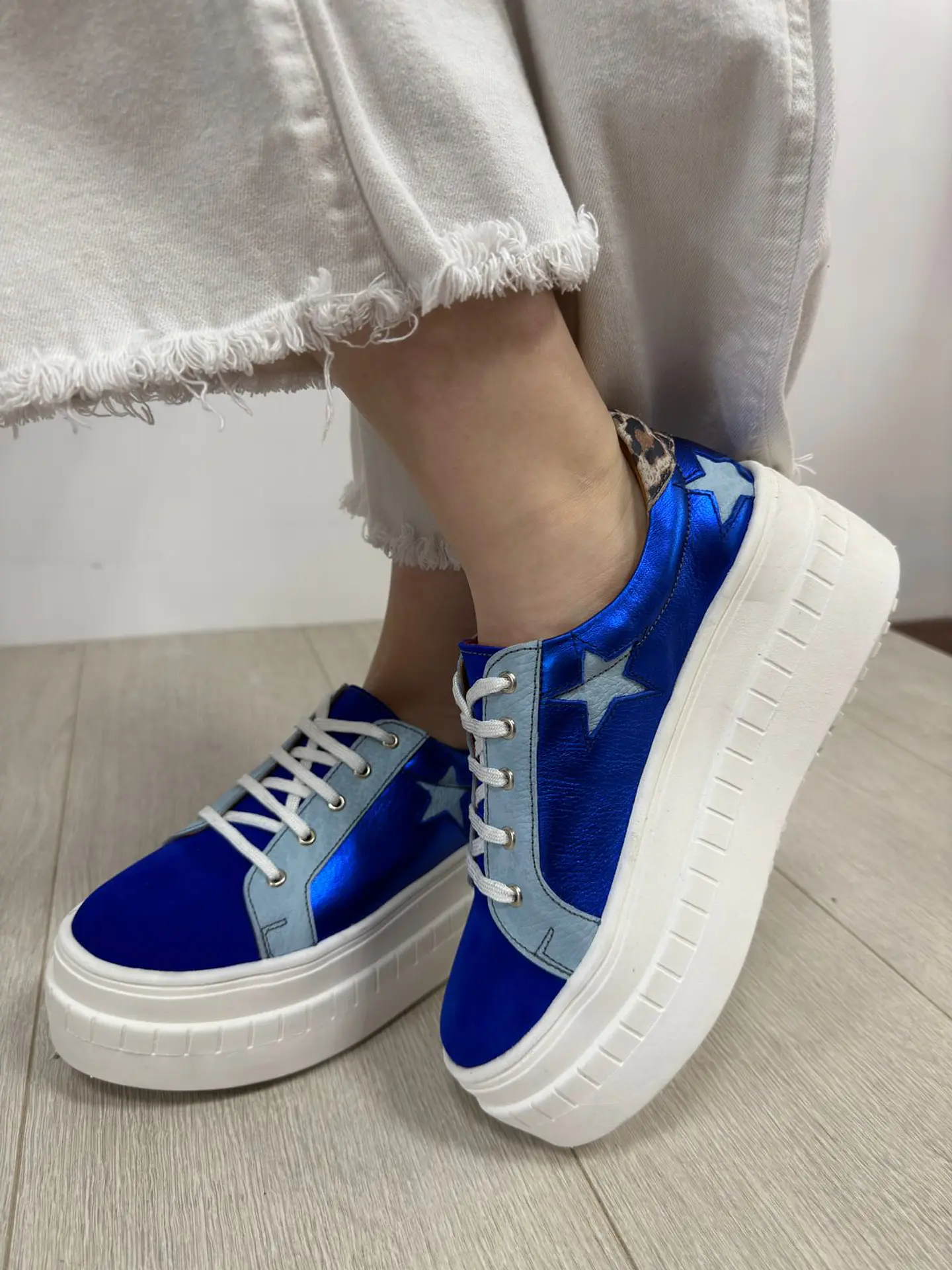 Miami Azul Metalizado Estrellas Celeste 1