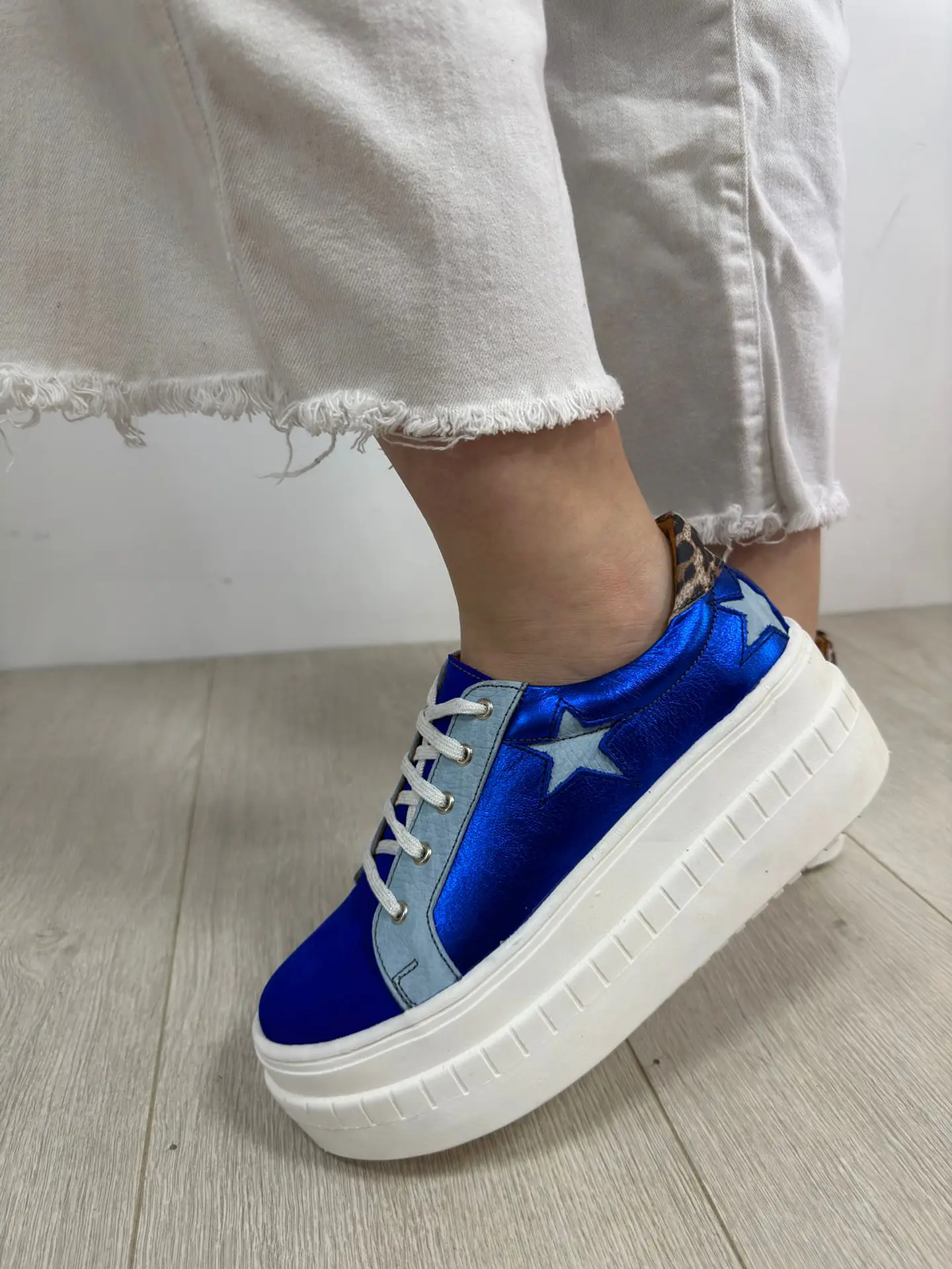 Miami Azul Metalizado Estrellas Celeste 3