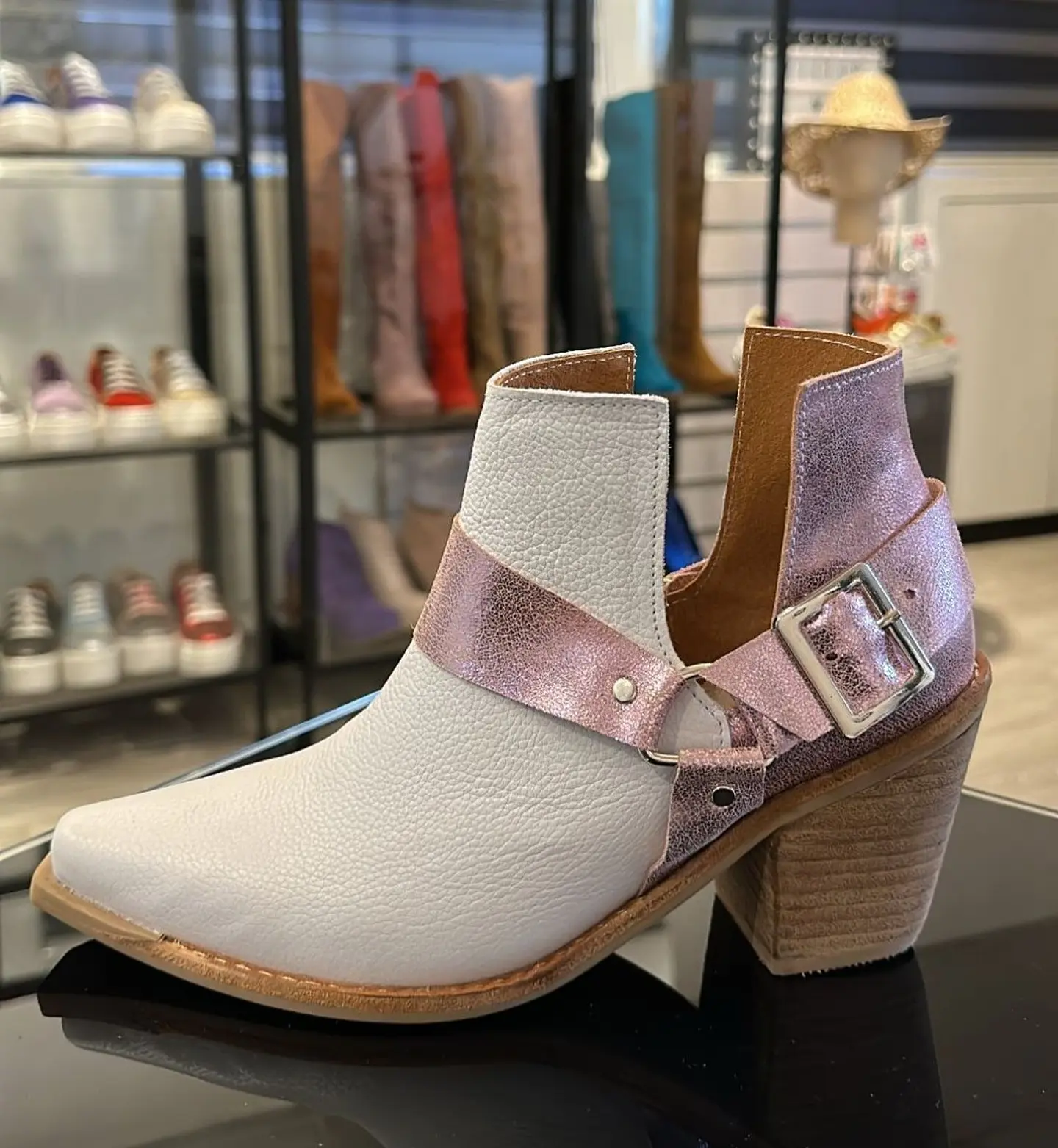 Texanos Antonella Blanco Con Rosado Gliter 1