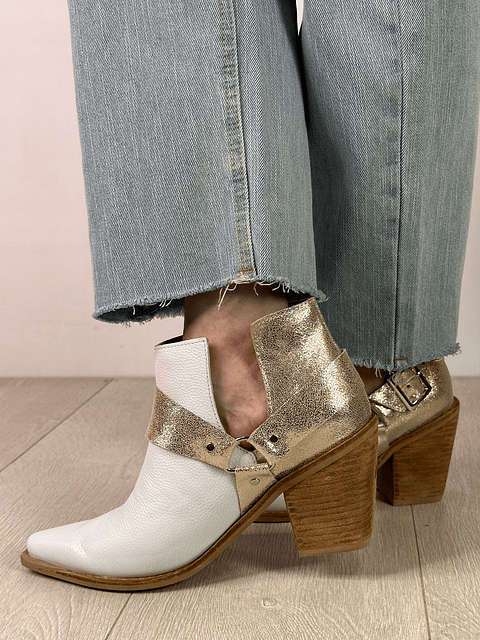 Texanos Antonella Blanco Con Dorado 