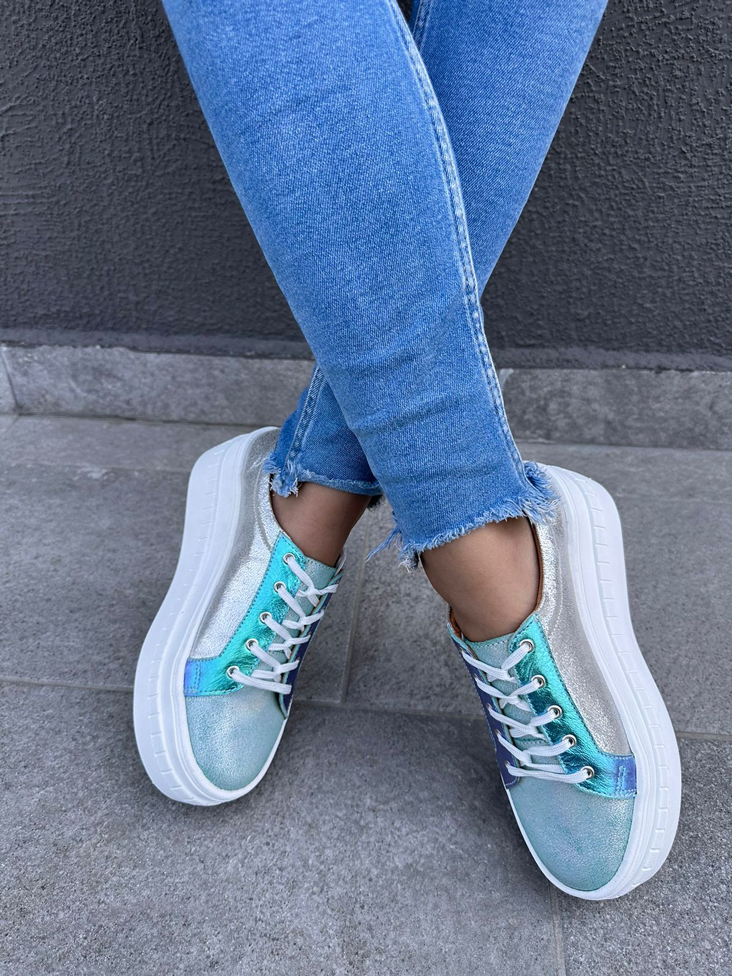 Miami  Gliter Celeste- Cordones Tornasol 3