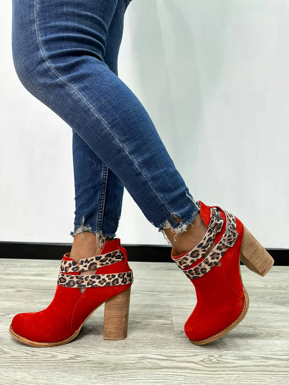 Botin Cala Reno Rojo 4
